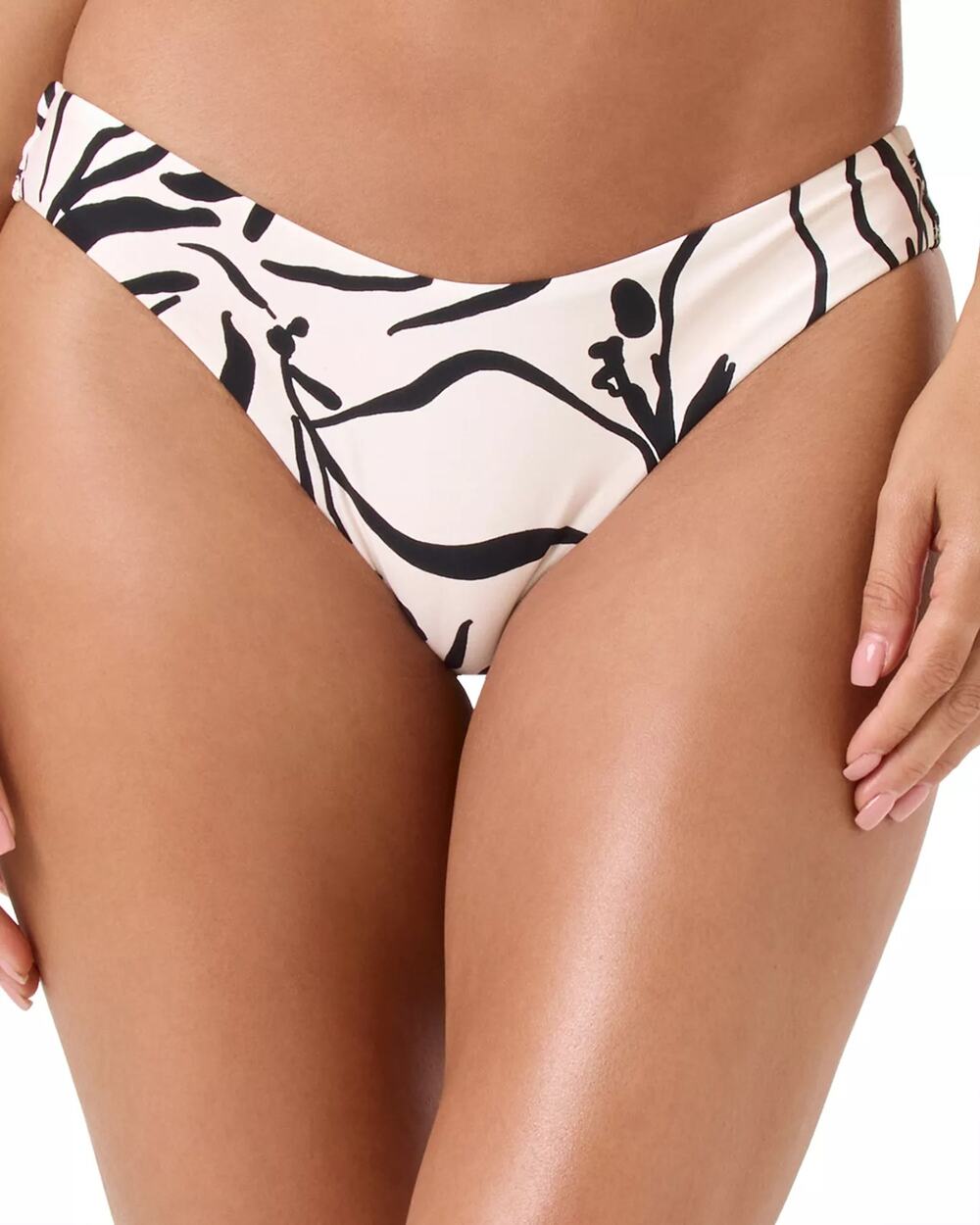 L*Space White Graphic Print Rocky Beachwear Classic Swim Bikini Bottom Size S